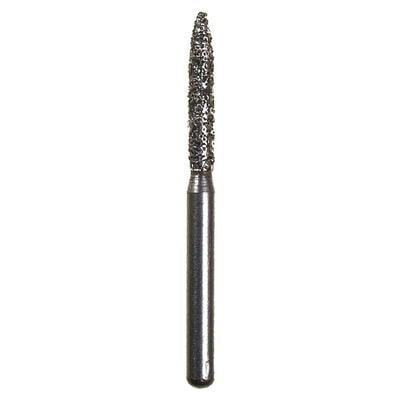 Spring Disposable Diamond Bur, Regular FG, Super Coarse, Black Ring, Flame Shape, #863, 1.4 mm Diameter, 8 mm Length, 10/Pkg
