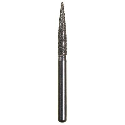 Spring Disposable Diamond Bur, Regular FG, Fine Grit, Red Ring, Flame Shape, #863, 1.8 mm Diameter, 9 mm Length, 10/Pkg