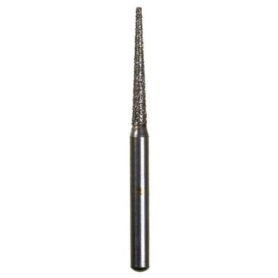 Spring Disposable Diamond Bur, Fine Grit, Cone Flat End, #847, 1.2 mm Diameter, 9 mm Length, Friction Grip, Red Ring, 10/Pkg