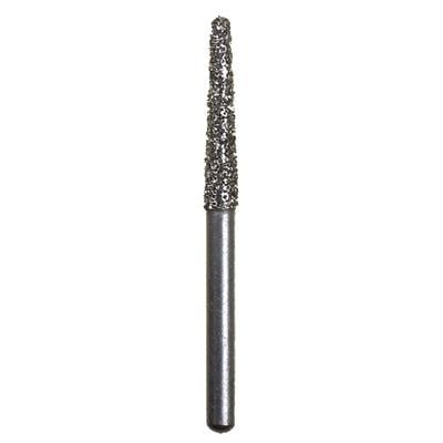 Spring Disposable Diamond Bur, Super Coarse, Black Ring, Cone Round End, #850, 1.8 mm Diameter, 10 mm Length, Friction Grip, 10/Pkg