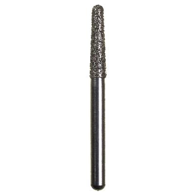 Spring Disposable Diamond Bur, Cone Round End, Medium Grit, Friction Grip, #855, 1.8 mm Diameter, 7 mm Length, Gray Ring, 10/Pkg