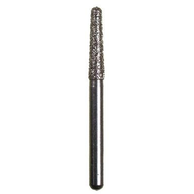 Spring Disposable Diamond Bur, Fine Grit, Cone Round End, #855, Friction Grip, Red Ring, 1.8 mm Diameter, 7 mm Length, 10/Pkg