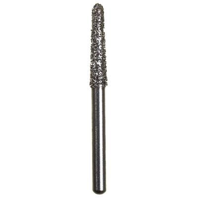 Spring Disposable Diamond Bur, Super Coarse, Black Ring, Cone Round End, #856, 1.8 mm Diameter, 9 mm Length, Friction Grip, 10/Pkg