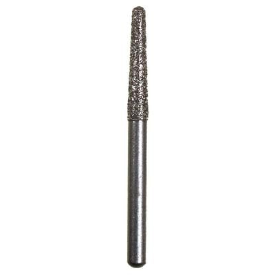 Spring Disposable Diamond Bur, Cone Round End, Medium Grit, Friction Grip, #856, 1.8 mm Diameter, 9 mm Length, Gray Ring, 10/Pkg