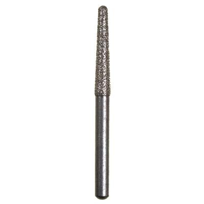Spring Disposable Diamond Bur, Fine Grit, Cone Round End, Friction Grip, #856, 1.8 mm Diameter, 9 mm Length, Red Ring, 10/Pkg