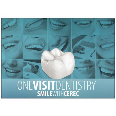 CEREC Blue One Visit Personalized Postcard, 6" W x 4-1/4" H, 100/Pkg - Laser