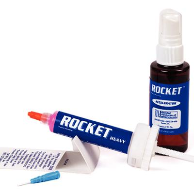 Rocket Introductory Kit, Heavy Red, 1 Syringe (12 g) with Twister/Dispenser, Stand, Dispensing Tip and Accelerator Pump