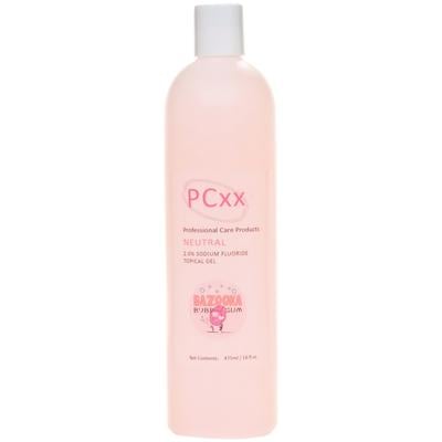 PCxx Neutral Topical Fluoride Gel, 2.0% NaF, Bazooka Bubble Gum, 16 oz Bottle, FL-500-N-BG