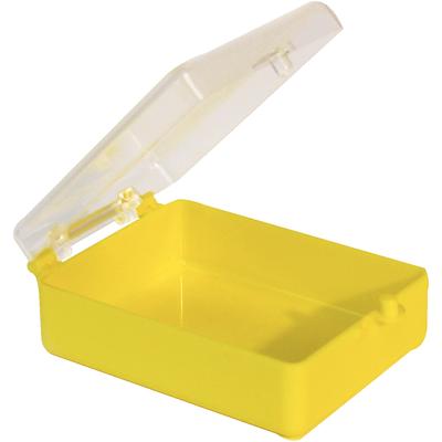 Keystone C&B Rigid Plastic Box, 2" Yellow with Clear Lid, 500/Pkg
