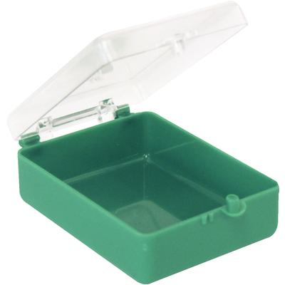 Keystone C&B Rigid Plastic Boxes, 2-1/8" x 1-5/8" x 3/4", Green/Clear, 500/Pkg