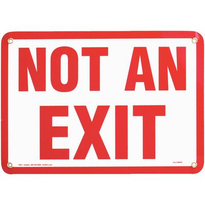 Emergency Glow in the Dark "Not An Exit" Sign, 10" x 7", Red/White, OSHA/NFPA Compliant, 01KEZKNMVT55S02VC33T003QFT