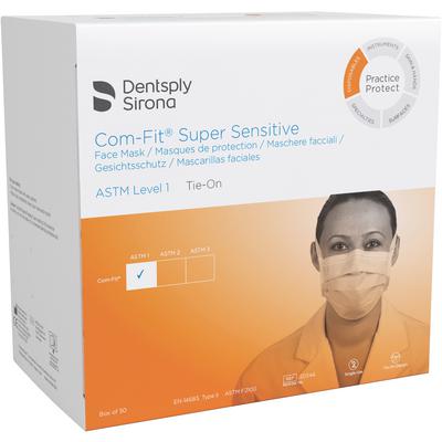 Com-Fit® Super Sensitive Tie-On Surgical Masks, ASTM Level 1, Latex-Free, White, One Size Fits All, 50/Pkg