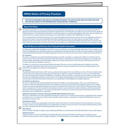 ComplyRight™ HIPAA Notice of Privacy Practices Forms, 8-1/2" x 11", 4-Page Booklet, 3-Hole Punched, 100/Pkg