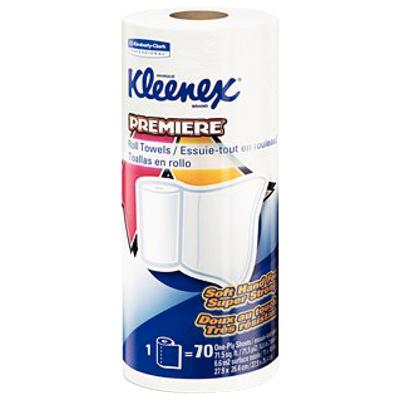 Kleenex Premiere Perforated Kitchen Roll Towels, White, 70 Sheets/Roll, 24 Rolls/Pkg
