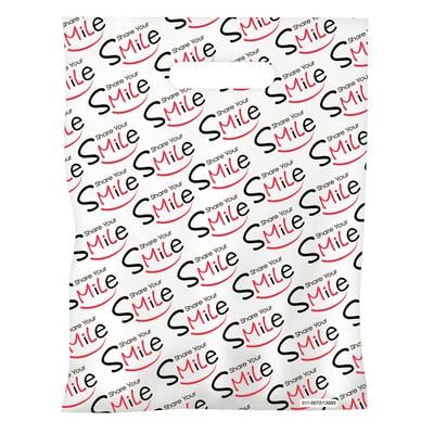 Dental Scatter Bags, Share Your Smile, Black/Red, 7-1/2" W x 10" H, 100/Pkg