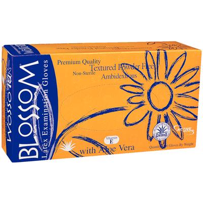 Blossom® Latex Exam Gloves with Aloe Vera and Vitamin E, Powder Free, Non-Sterile, Extra Large, 100/Box