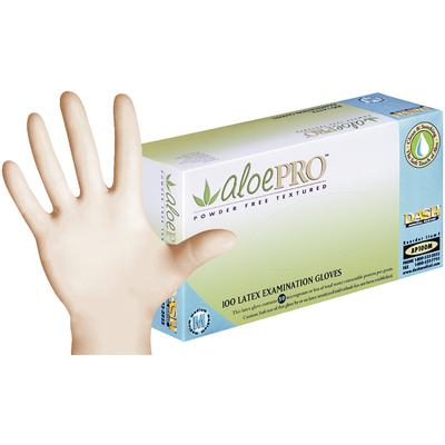 AloePRO™ Latex Examination Gloves, Powder Free, Textured, Medium, 100/Box, AP100M