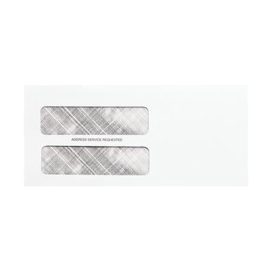 Patterson Office Supplies Double Window Envelopes, 8-7/8" W x 4" H, Gummed-Flap, Security-Lined, White, 500/Pkg