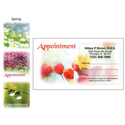 Seasonal Scenes Sticker Appointment Card Assortment, Spring, 3-1/2" x 2", 500/Pkg