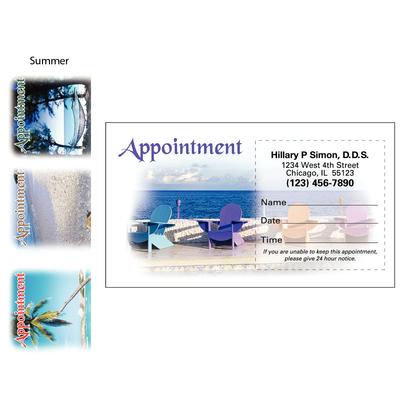 Seasonal Scenes Sticker Appointment Card Assortment, Summer, 3-1/2" x 2", 500/Pkg