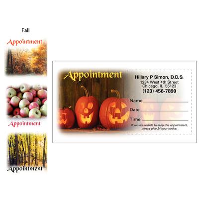 Seasonal Scenes Sticker Appointment Card Assortment, Autumn, 3-1/2" x 2", 500/Pkg
