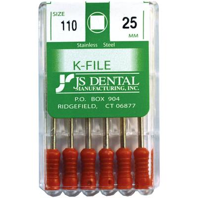 K-Files Hand File, Size 110, 25 mm, Stainless Steel, Color Coded, 6/Pkg
