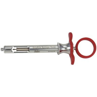 GripRite™ Aspirating Syringes, CW Type, Silicone Grips, Regular, Red, 1/Pkg