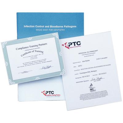 Infection Control and Bloodborne Pathogens Continuing Education Units (CEUs), 2/Pkg, Certificate of Training Included