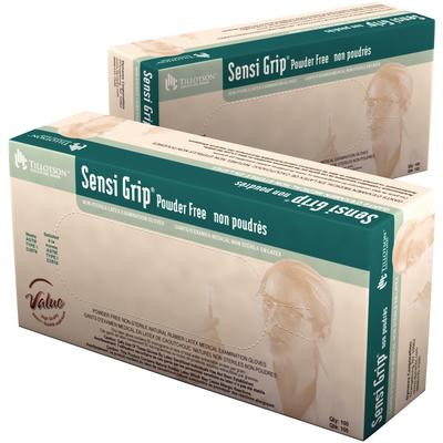 Sensi Grip® Latex Exam Gloves, Powder Free, Non-Sterile, Extra Large, Textured, Beaded Cuff, 100/Box