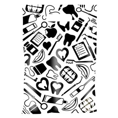 Dental Scatter Bags, Dental Mixup Design, Two Color, 9" W x 13" H, 100/Pkg