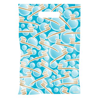 Dental Scatter Bags, Brushing Bubbles Design, 9" W x 13" H, 100/Pkg