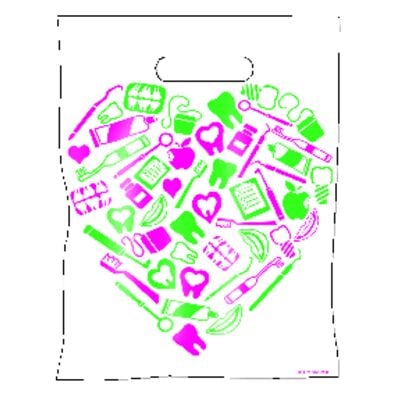 Dental Scatter Bags, Dental Mixup Heart Design, Two Color, 7-1/2" W x 10" H, 100/Pkg