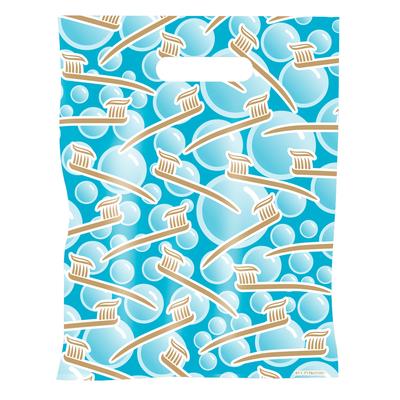 Dental Scatter Bags, Brushing Bubbles Design, 7.5" W x 10" H, 100/Pkg
