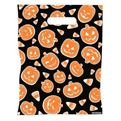 Scatter Bag Halloween Supply Bags, 7-1/2" W x 10" H, 100/Pkg - Pumpkins & Corn