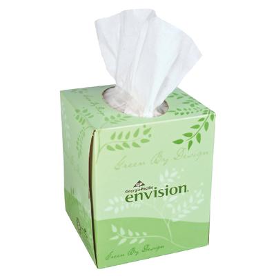 Envision® Facial Tissue, White, 2-Ply, Cube Box, 85 Sheets/Box, 36 Boxes/Case