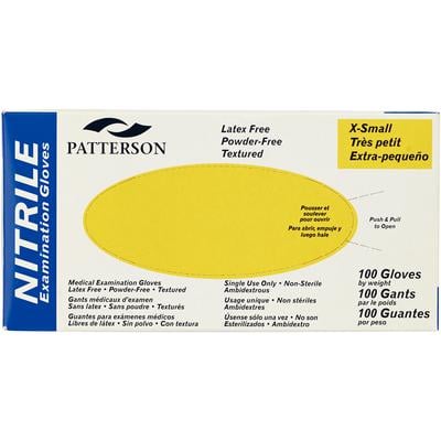 Patterson® Nitrile Exam Gloves, Powder Free, Non-Sterile, Extra Small, Blue, 100/Box