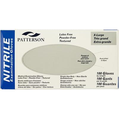 Patterson® Nitrile Exam Gloves, Powder Free, Non-Sterile, Extra Large, Blue, 100/Box