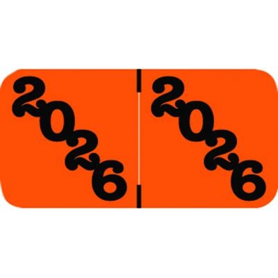 2026 Aging Labels, Jeter Compatible, 1-1/2" W x 3/4" H, Orange/Black, 270/Pkg