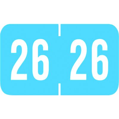 Tab Compatible Yearly Aging Labels, Blue/White, 1-1/8" W x 1/2" H, 500/Roll