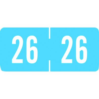 Tab Compatible Yearly Aging Labels, Blue/White, 1-1/4" W x 3/4" H, 500/Roll