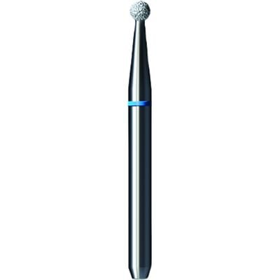 Shofu Pro-Cut Diamond Burs – FG, Medium Grit, Blue Ring, Round End, 1.5 mm Diameter, 1.4 mm Length, 5/Pkg, # D007M