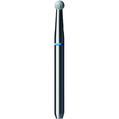 Shofu Pro-Cut Diamond Burs, FG, Medium Grit, Blue Ring, Round End, 1.7 mm Diameter x 1.5 mm Length, 5/Pkg, # D009M