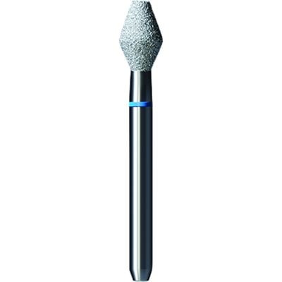 Shofu Pro-Cut Diamond Bur, FG, Medium Grit, Blue Ring, Barrel Shape, 3.1 mm Diameter x 5 mm Length, 5/Pkg, D031M