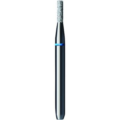 Shofu Pro-Cut Diamond Bur FG, Medium Grit, Blue Ring, Cylinder, 1 mm Diameter x 3.7 mm Length, 5/Pkg, D043M