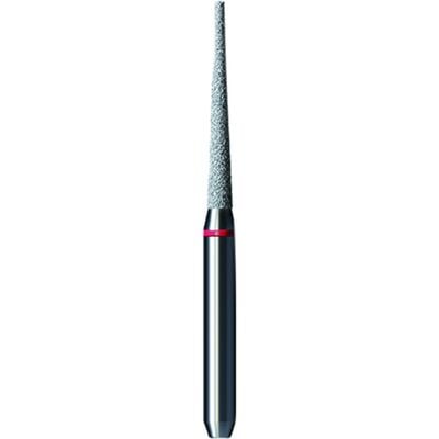 Shofu Pro-Cut Diamond Burs, FG, Fine Grit, Red Ring, Flat End Taper, 1.4 mm Diameter, 10.1 mm Length, 5/Pkg