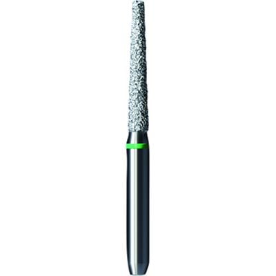 Shofu Pro-Cut Diamond Bur FG, Coarse, Green Ring, Flat End Taper, 1.8 mm Diameter, 10.3 mm Length, 5/Pkg, #D077C