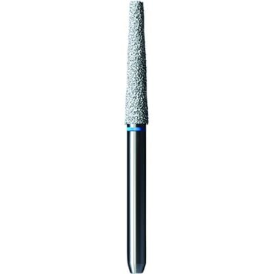 Shofu Pro-Cut Diamond Burs – FG, Medium Grit, Blue Ring, Flat End Taper, 2 mm Diameter, 10.2 mm Length, 5/Pkg, #D081M