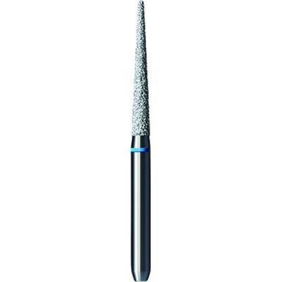 Shofu Pro-Cut Diamond Burs, FG, Medium Grit, Blue Ring, Round End Taper, 1.5 mm Diameter, 10.2 mm Length, 5/Pkg, #D086M