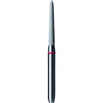 Shofu Pro-Cut Diamond Burs, FG, Fine Grit, Red Ring, Round End Taper, 1.5 mm Diameter, 9.1 mm Length, 5/Pkg, #D110F