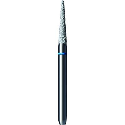Shofu Pro-Cut Diamond Burs – FG, Medium Grit, Blue Ring, Round End Taper, 1.5 mm Diameter, 7.2 mm Length, 5/Pkg, # D109M